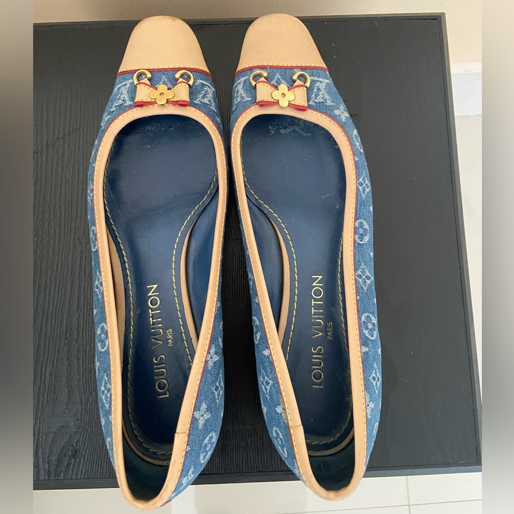 Louis Vuitton denim flats
